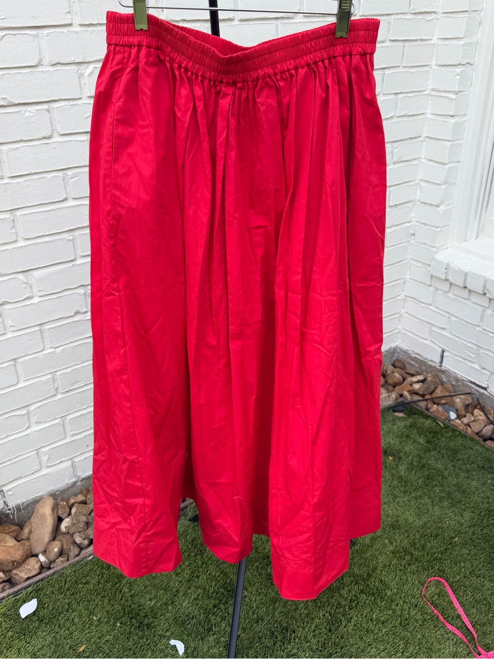 Maeve Anthropologie Red Maxi Skirt NWT Medium Elastic Waist Pockets - Picture 12 of 15